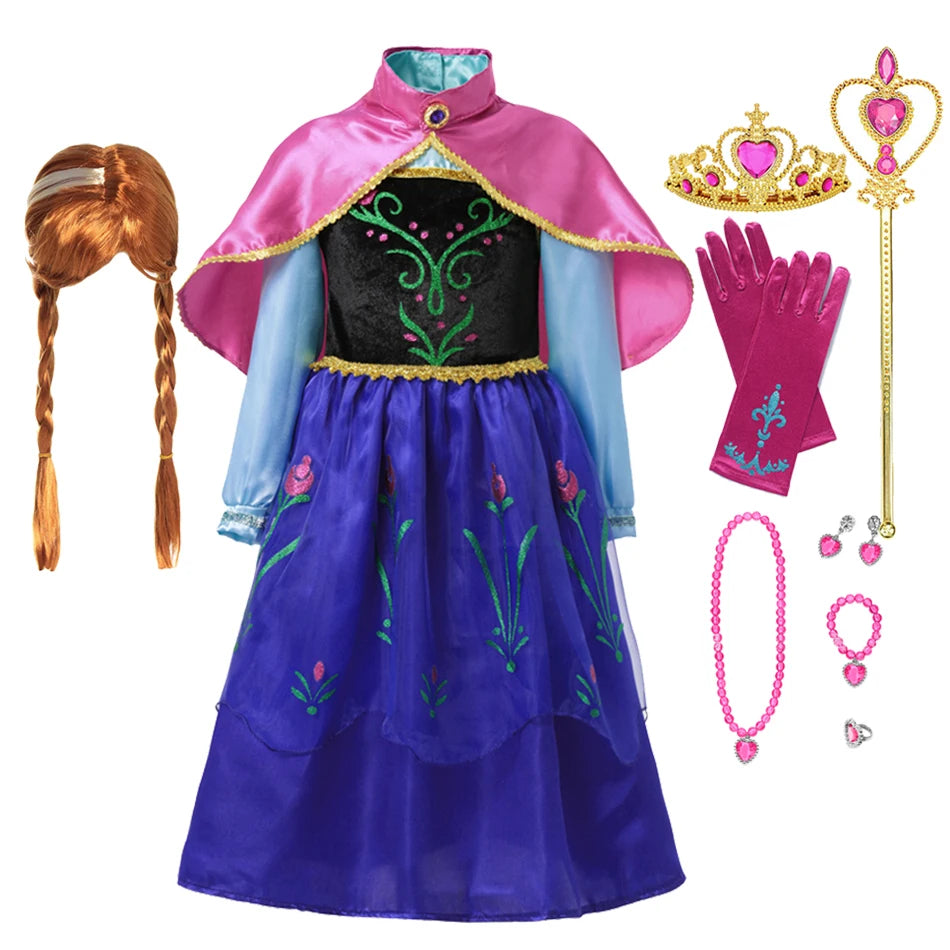 Queen Elsa Anna Costume Girls Princess Dress Toddler Halloween