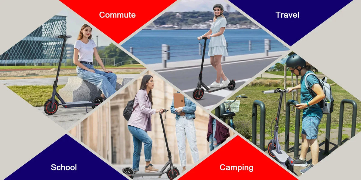 ATSANT i6 350W Electric Scooter 16Miles Long Range 19.3MPH Dual Brakes 8.5Inch Solid Tires Foldable Commuting EScooter for AdulT
