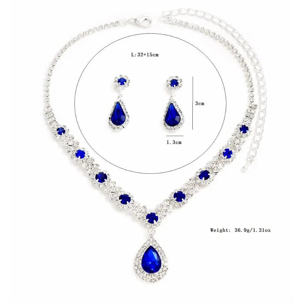Fashionable Crystal Jewelry Necklace And Earring Set
