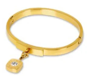 Beads Punk Gold Plated Thick Textured Open Bracelet Bangle for Women and Men