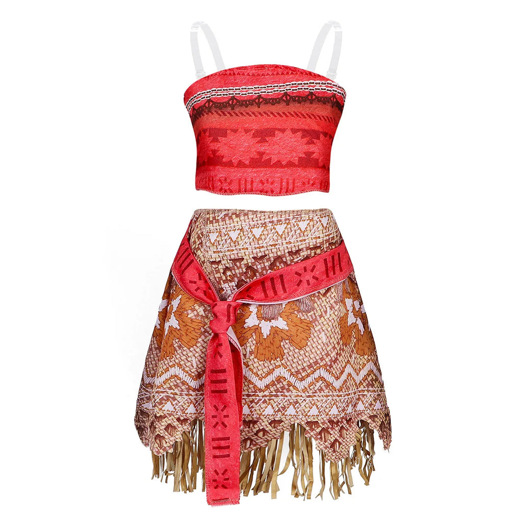 Moana Adventure Cartoon Costume Two Pieces-Polynesian Style