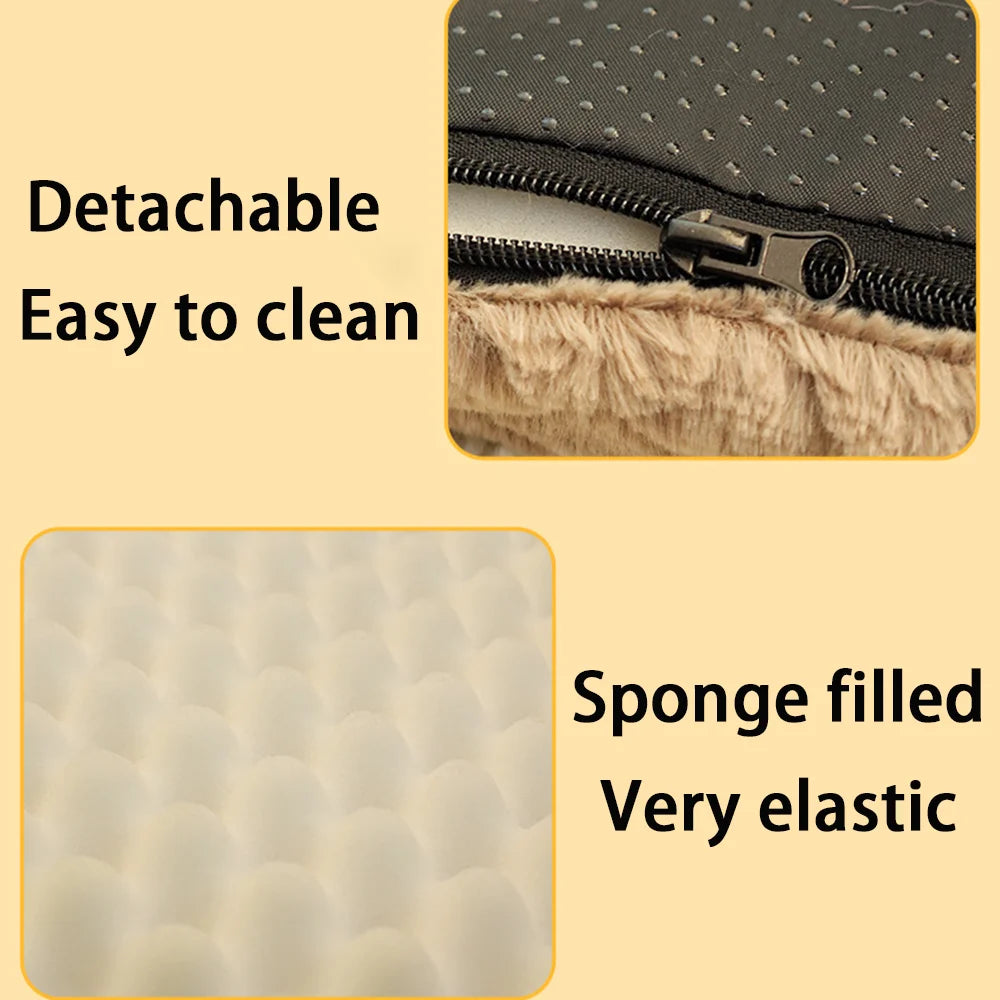 3D Foam Pet Bed With Removable Washable Faux Fur Cover Orthopedic Waterproof Dog Bed For Crate