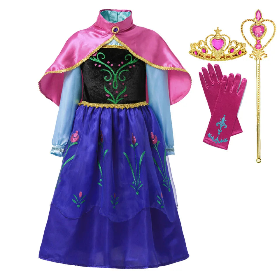 Queen Elsa Anna Costume Girls Princess Dress Toddler Halloween