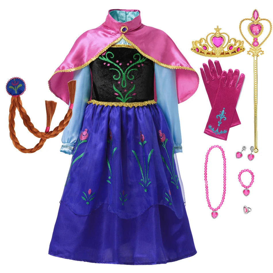 Queen Elsa Anna Costume Girls Princess Dress Toddler Halloween