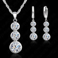 Women Fine Jewelry Sterling Silver  Crystal Jewelry Sets