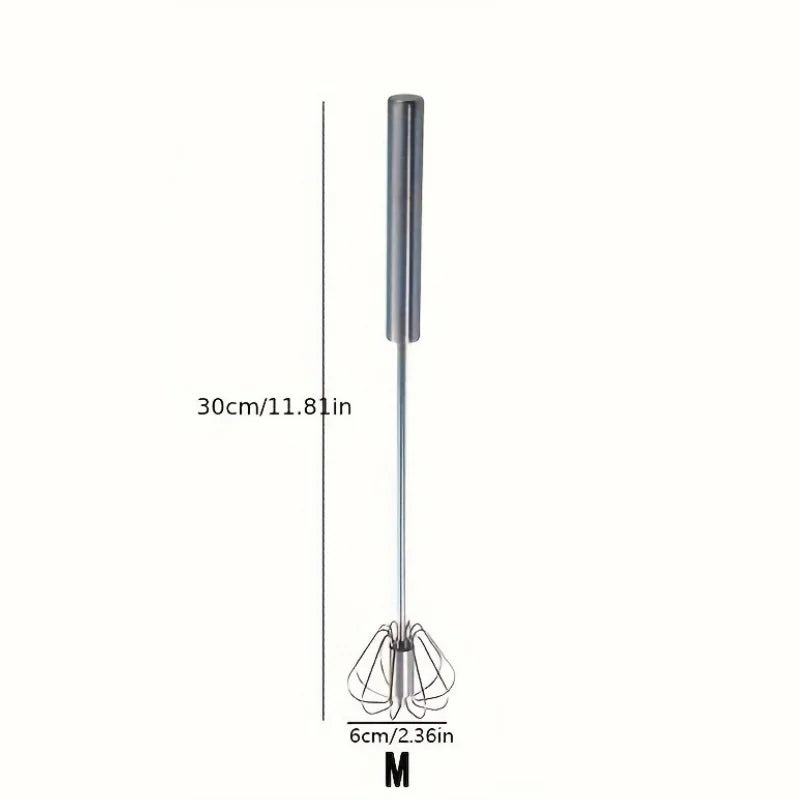 Stainless Steel Egg Beater Durable Semi-Automatic Mixer for Effortless Egg Whipping