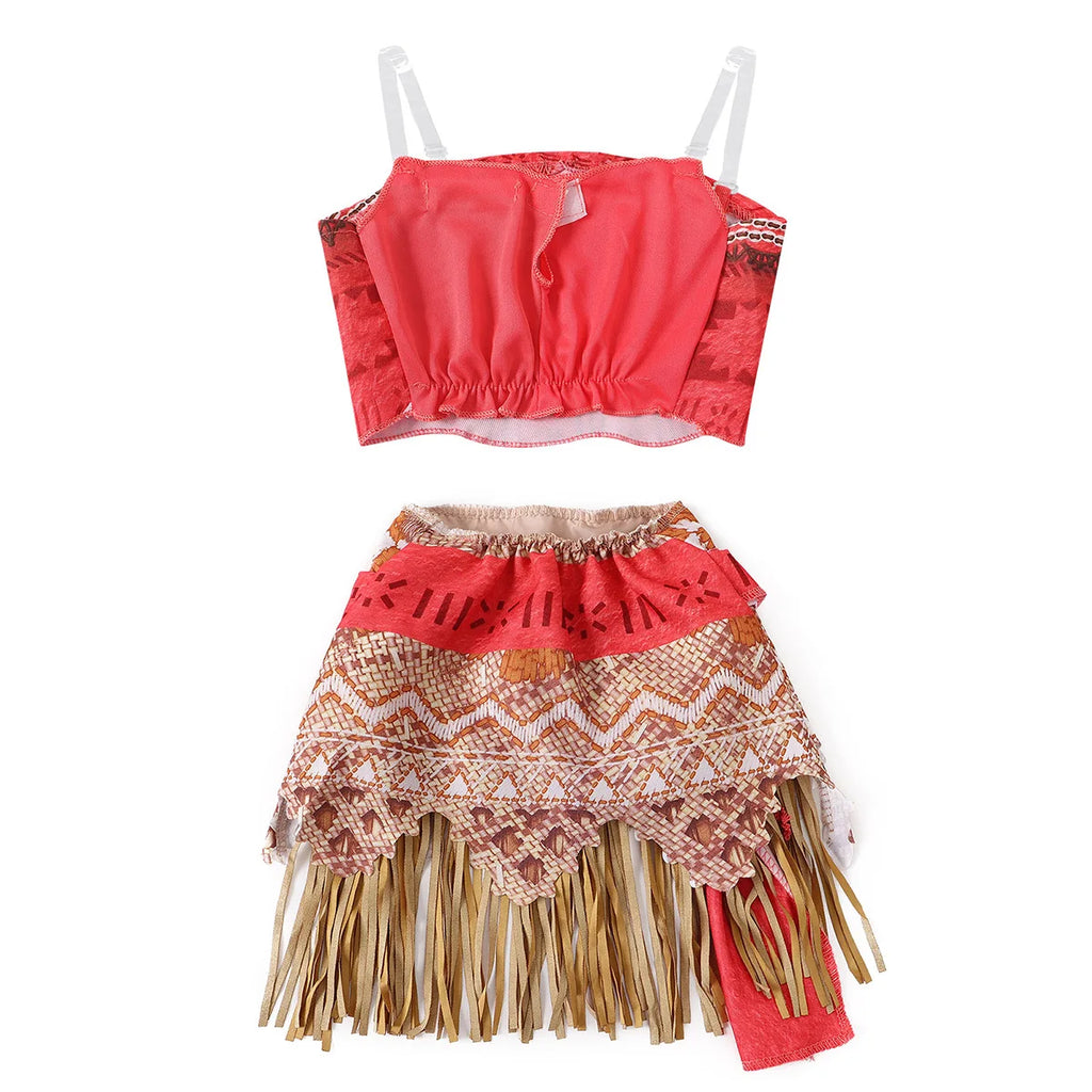 Moana Adventure Cartoon Costume Two Pieces-Polynesian Style