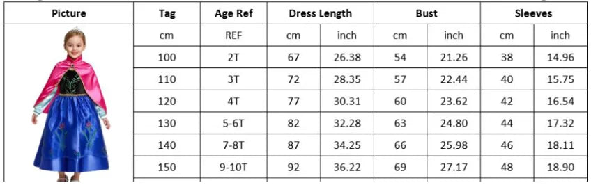 Queen Elsa Anna Costume Girls Princess Dress Toddler Halloween