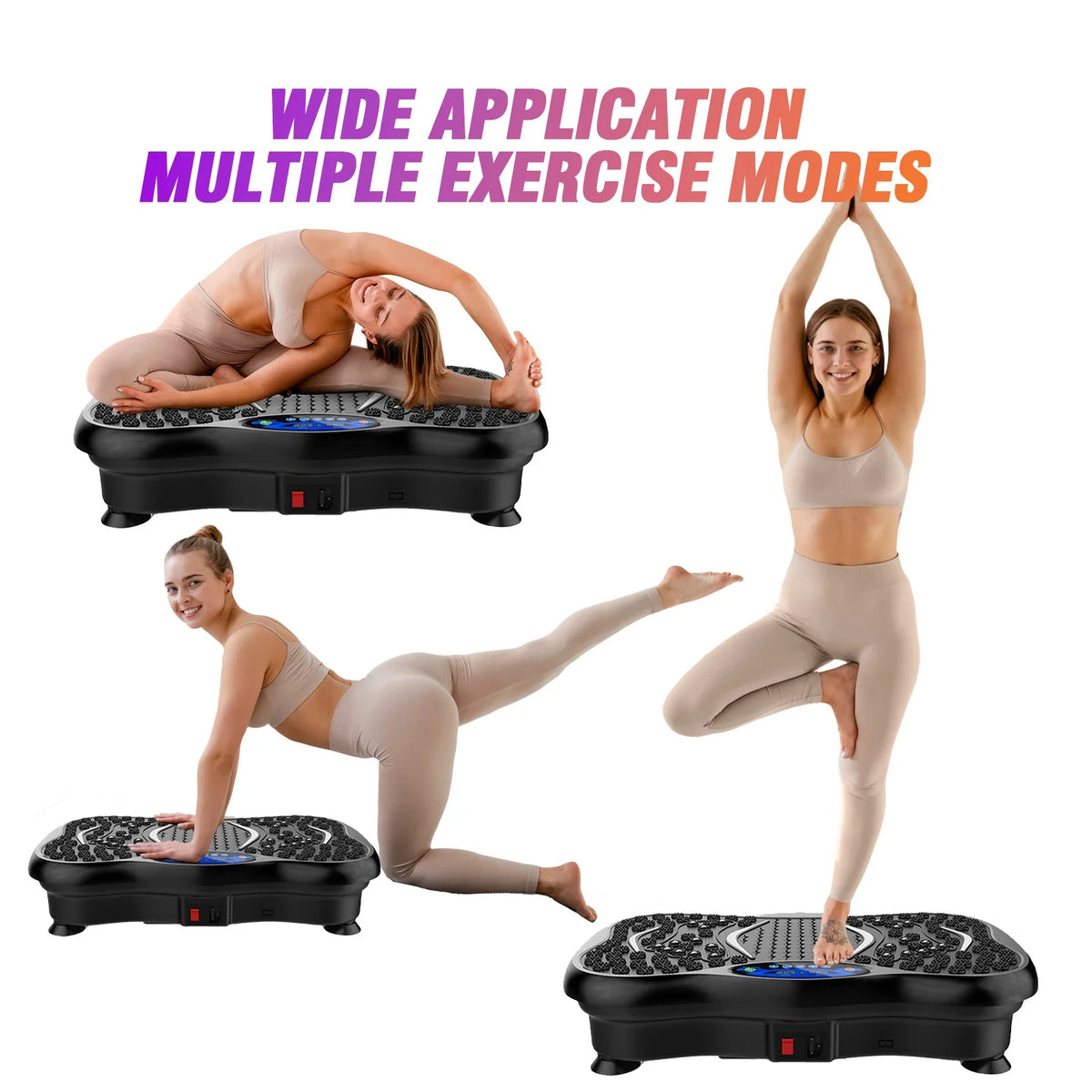 Vibration Plate Exercise Machine Fat-Burning Full Body Workout Power Vibration n Resistance Bands Fitness Equipmen Weight Loss