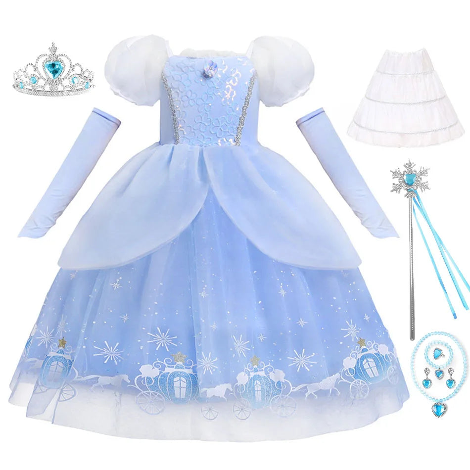 Girls Halloween Cinderella Princess Dress