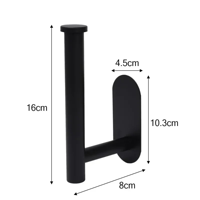 Self Adhesive Toilet Paper Holder Gold Stainless Steel Wall Mount No Punching Tissue Towel Roll Dispenser Bathroom Paper Hooks