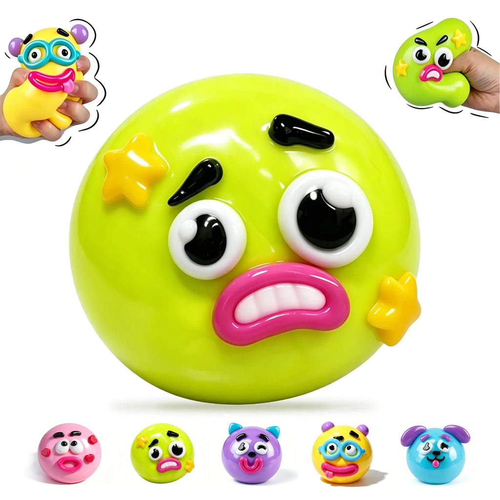 5Pack Smushers Face Squishy Toy Face Swap Squishy Toy Soft Taba Moldable Cute Slow Rise Squeeze Toy Relaxing Sensory