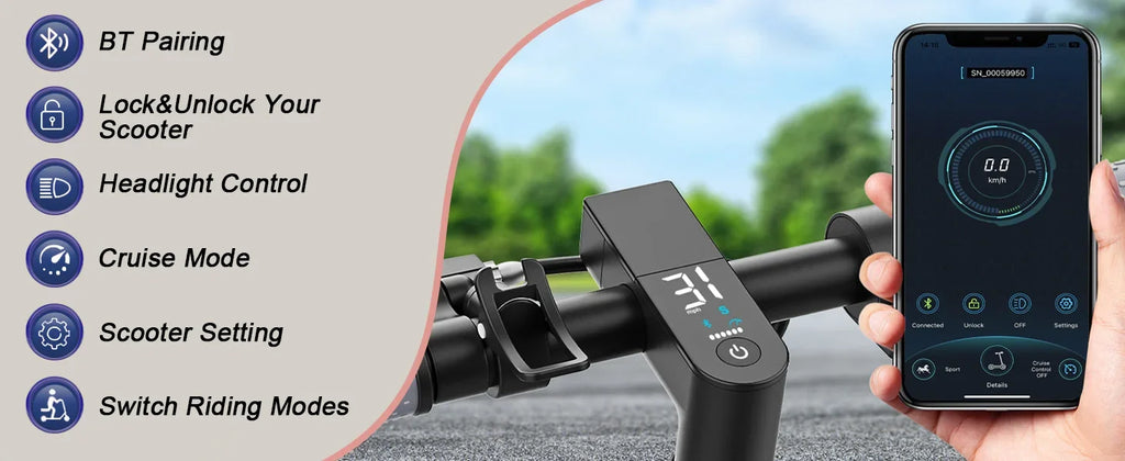 ATSANT i6 350W Electric Scooter 16Miles Long Range 19.3MPH Dual Brakes 8.5Inch Solid Tires Foldable Commuting EScooter for AdulT