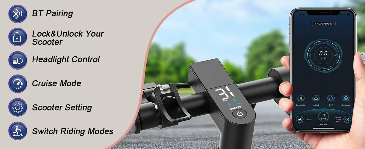 ATSANT i6 350W Electric Scooter 16Miles Long Range 19.3MPH Dual Brakes 8.5Inch Solid Tires Foldable Commuting EScooter for AdulT