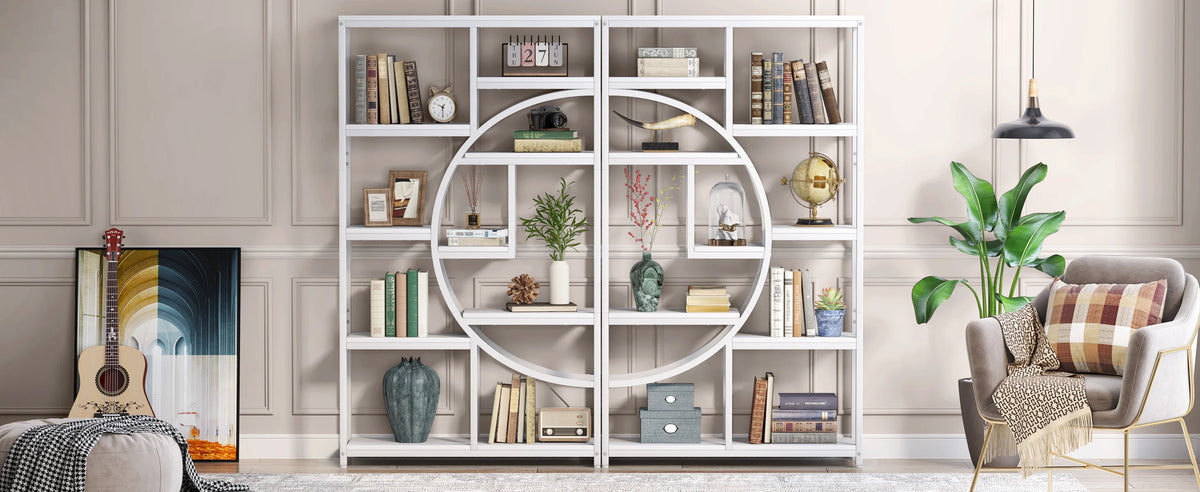 Tribesigns Bookshelf, Industrial 5 Tier Etagere Bookcase, Freestanding Tall Bookshelves Display Shelf Storage Organizer