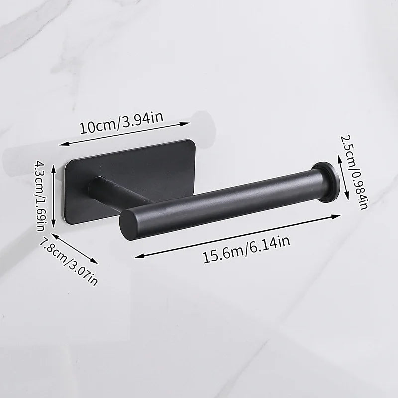 Stainless Steel Toilet Paper Holder, No Drill Wall Mount Tissue Roll Holder for Bathroom, Self Adhesive, Rustproof
