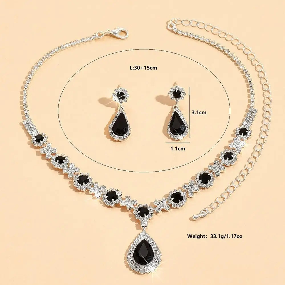 Fashionable Crystal Jewelry Necklace And Earring Set