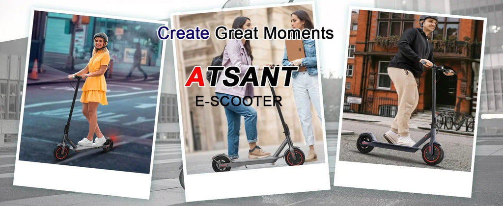 ATSANT i6 350W Electric Scooter 16Miles Long Range 19.3MPH Dual Brakes 8.5Inch Solid Tires Foldable Commuting EScooter for AdulT