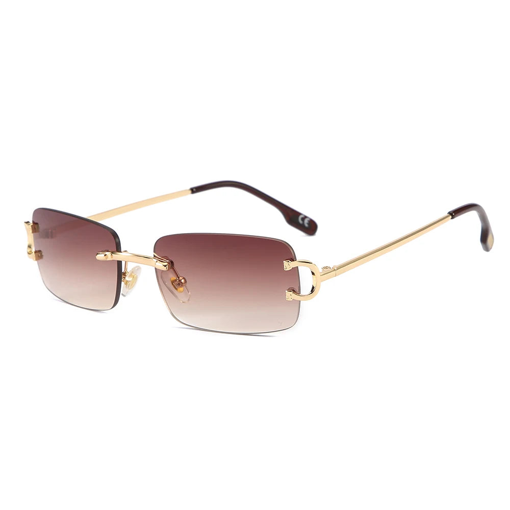 Metal Sunglasses-Vintage Square Frame