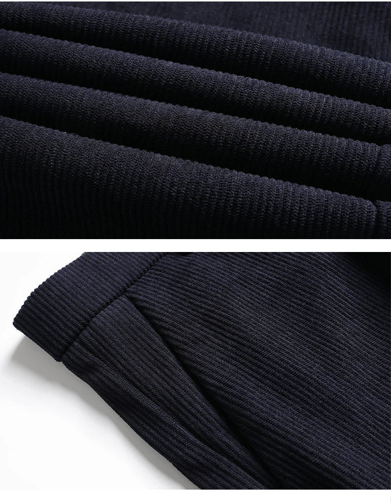 New Mens Corduroy Pants Classic Business Casual Pants Straight Leg Regular Fit Dress Pants Commuting Suit Pants