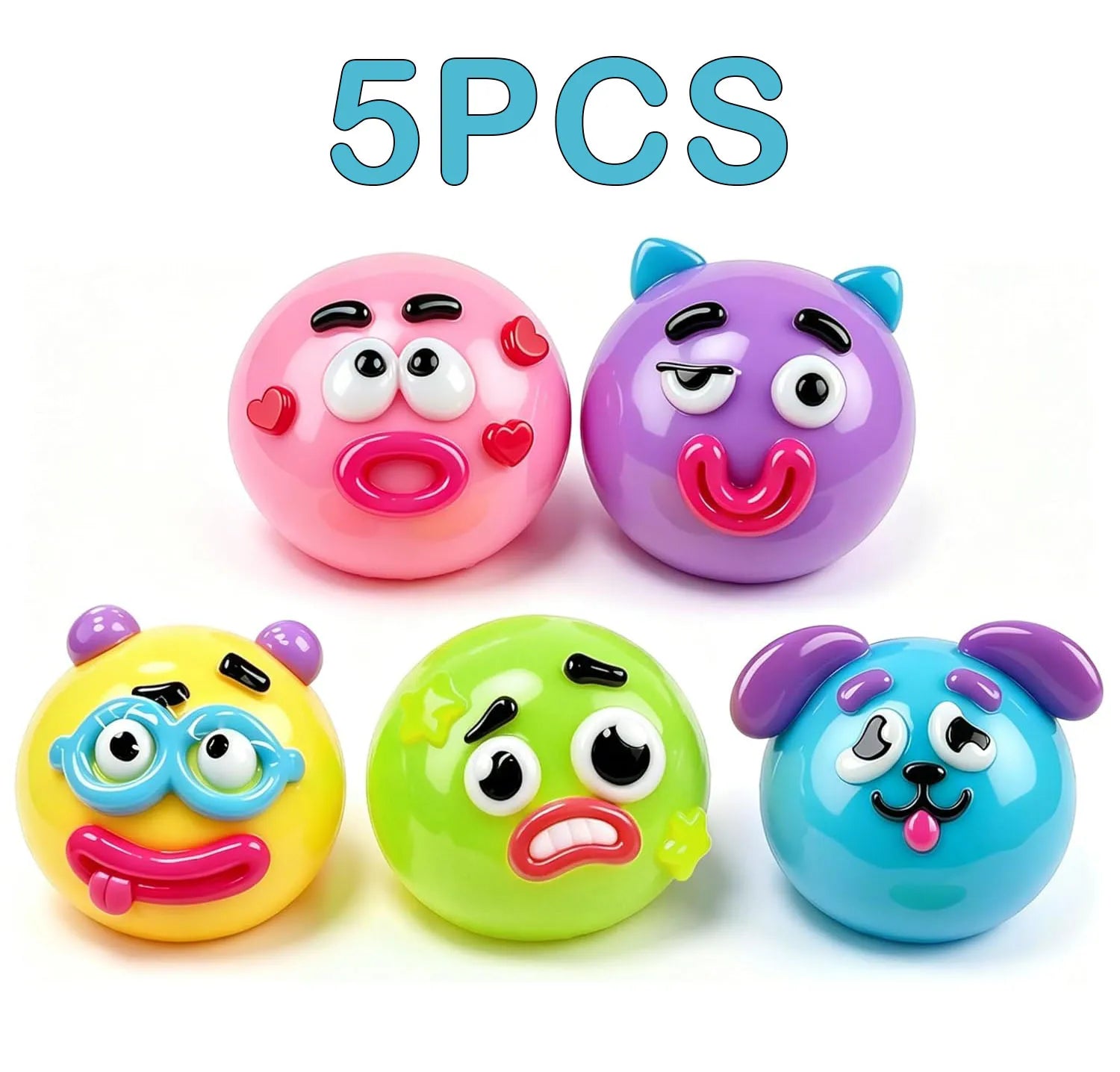 5Pack Smushers Face Squishy Toy Face Swap Squishy Toy Soft Taba Moldable Cute Slow Rise Squeeze Toy Relaxing Sensory