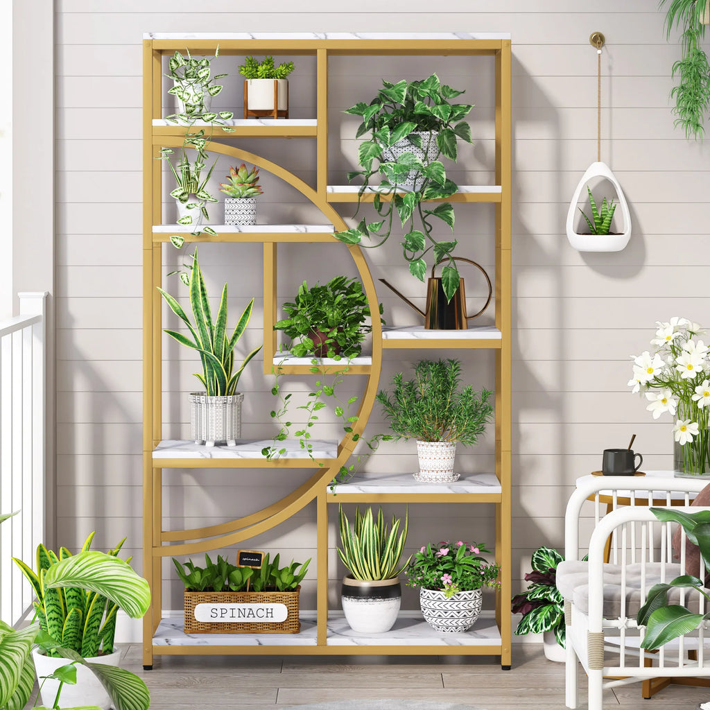 Tribesigns Bookshelf, Industrial 5 Tier Etagere Bookcase, Freestanding Tall Bookshelves Display Shelf Storage Organizer