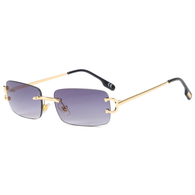 Metal Sunglasses-Vintage Square Frame