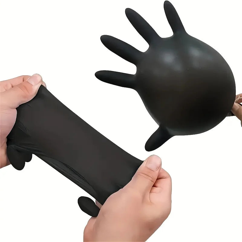 50/20PCS Disposable Black Nitrile Gloves Latex Free