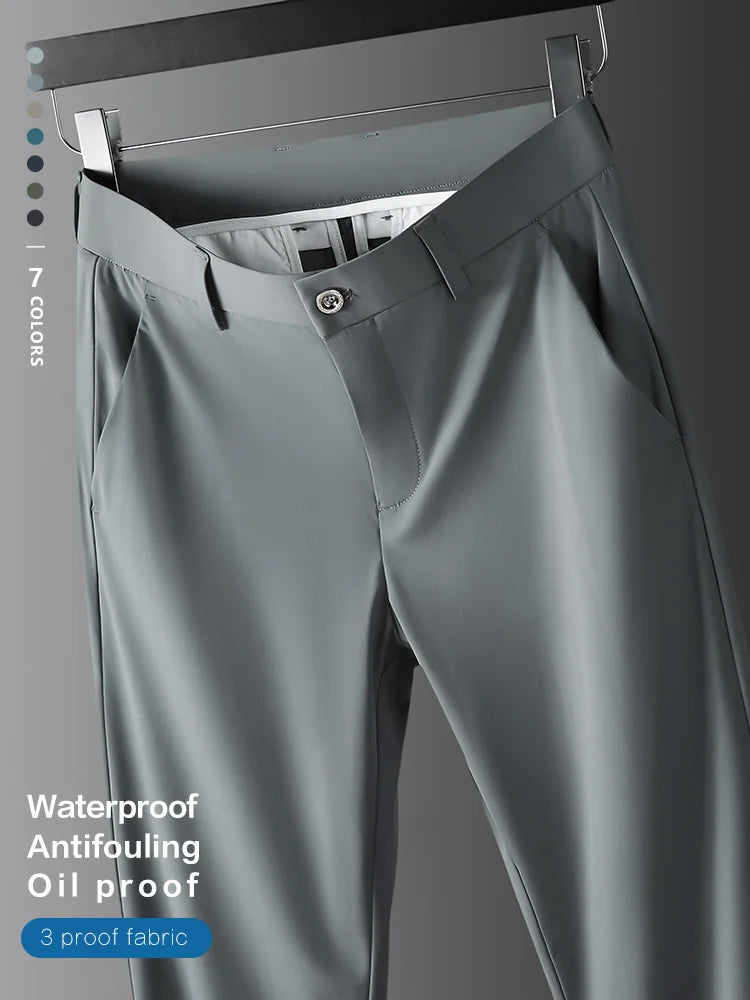 High Stretch Fabric Summer Thin Ice Silk Business Pants