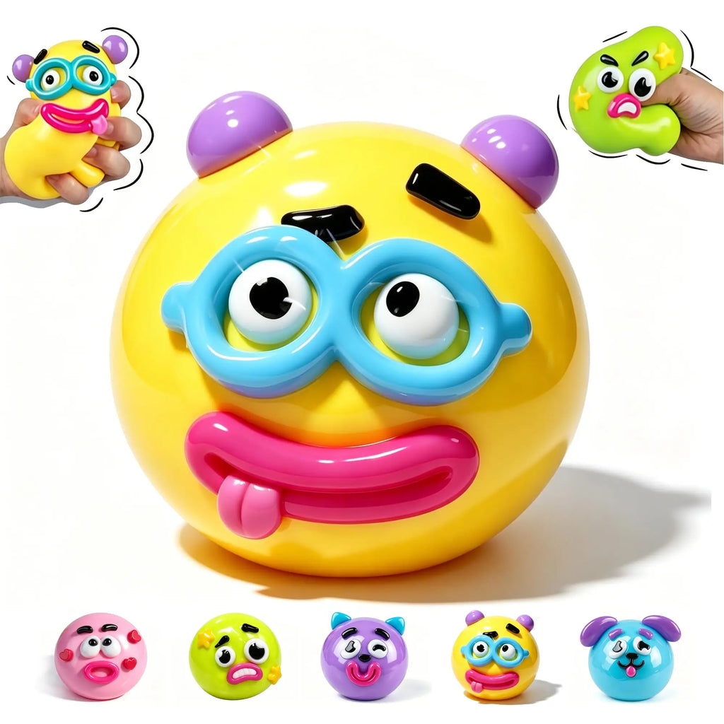 5Pack Smushers Face Squishy Toy Face Swap Squishy Toy Soft Taba Moldable Cute Slow Rise Squeeze Toy Relaxing Sensory