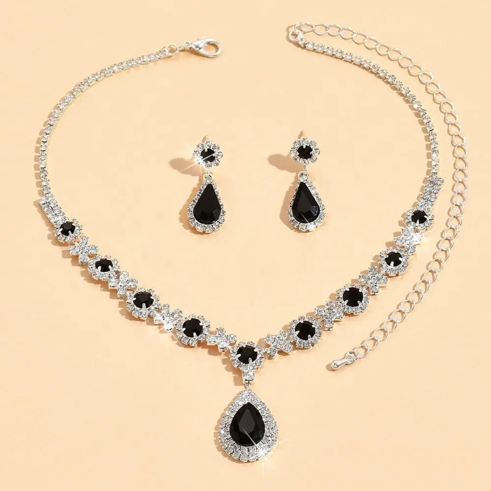 Fashionable Crystal Jewelry Necklace And Earring Set