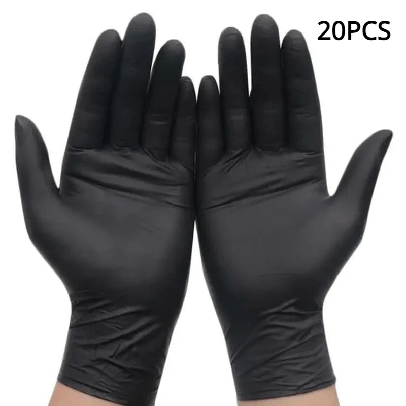 50/20PCS Disposable Black Nitrile Gloves Latex Free