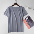 Men V Neck Ice Silk T Shirt- Seamless, Solid Color, Slim, Short Sleeve Summer