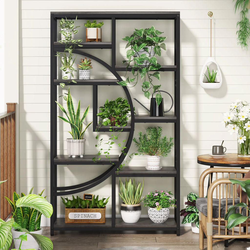 Tribesigns Bookshelf, Industrial 5 Tier Etagere Bookcase, Freestanding Tall Bookshelves Display Shelf Storage Organizer