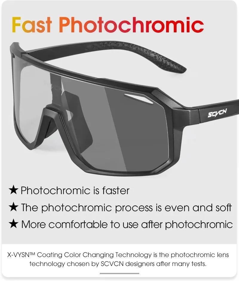 Cycling Glasses Photochromic Sunglasses Men Women Mountain Bike Road Eyewear