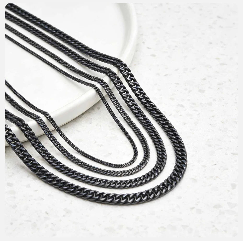 Vnox 3/5/7/9mm Thick Cuban Chain Necklaces for Men Women,Simple Miami Curb Links Collar,Waterproof Stainless Steel Unisex Chain