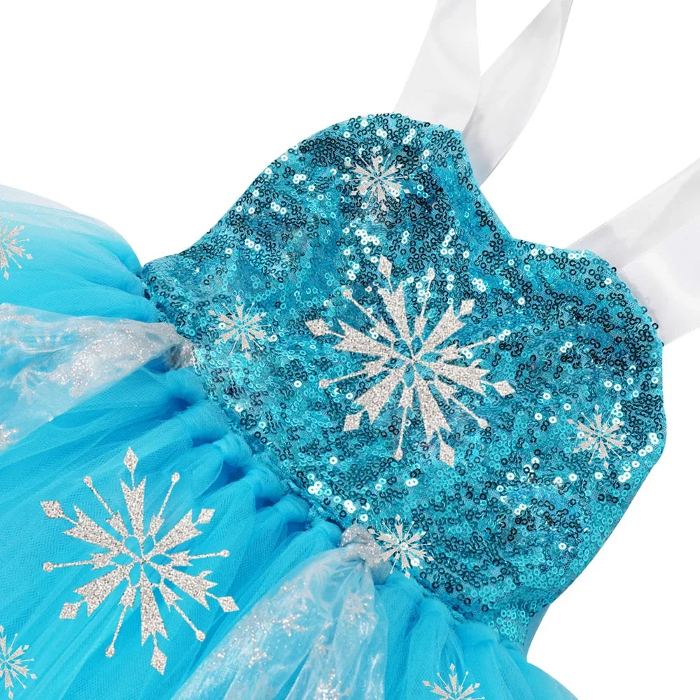 Elsa Costume for Girls Sky Blue Snow Queen Tutu Dress