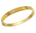 Beads Punk Gold Plated Thick Textured Open Bracelet Bangle for Women and Men