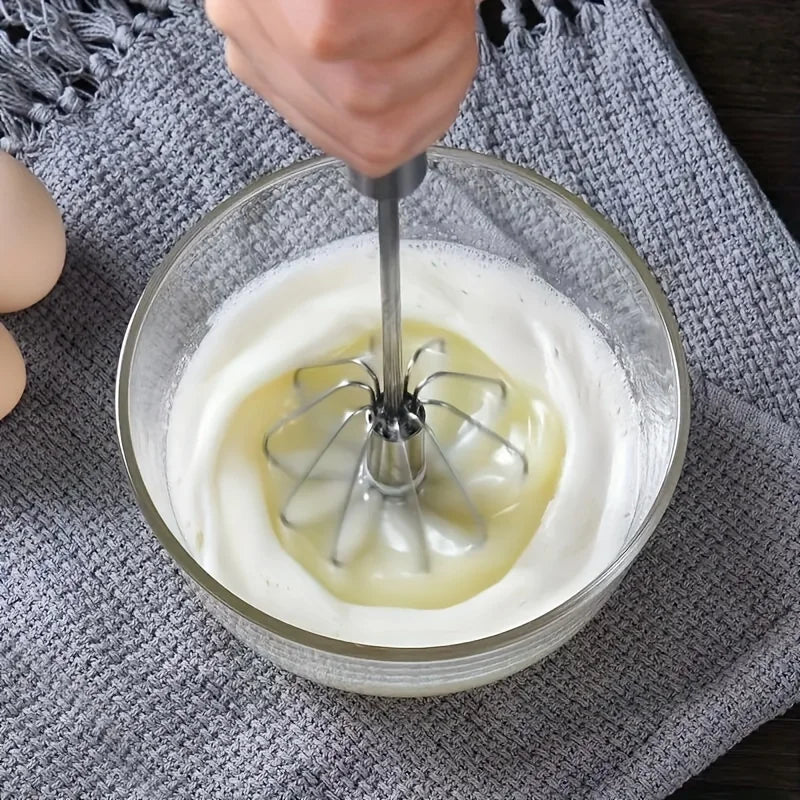 Stainless Steel Egg Beater Durable Semi-Automatic Mixer for Effortless Egg Whipping