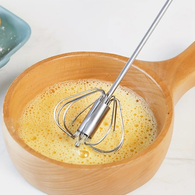 Stainless Steel Egg Beater Durable Semi-Automatic Mixer for Effortless Egg Whipping