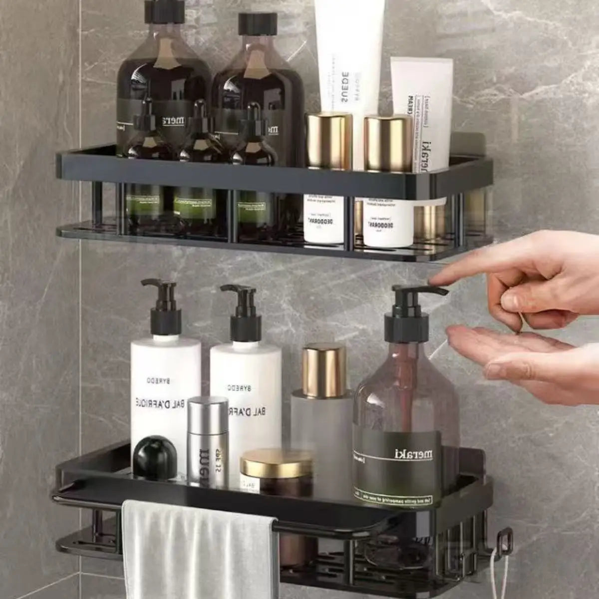 Bathroom Shelf-No Drill Wall Mounted Shampoo Bottle Shower Corner Rack