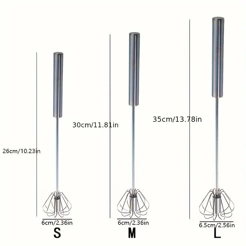 Stainless Steel Egg Beater Durable Semi-Automatic Mixer for Effortless Egg Whipping