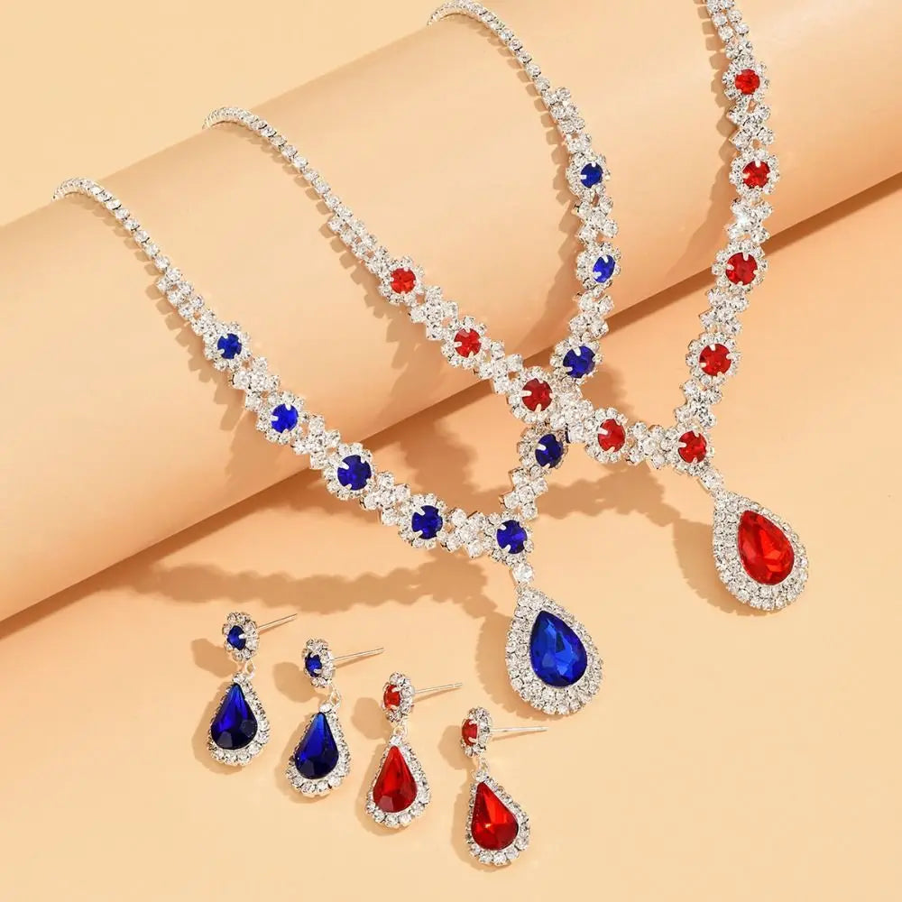 Fashionable Crystal Jewelry Necklace And Earring Set