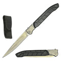 12" Large Folding Pocket Knife, Stainless Steel Blade and Wooden Handle Folding Knife for Outdoor, Camping, and Hunting