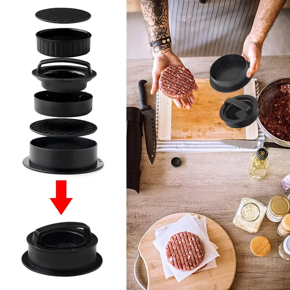 Round Chopped Burger Burger Accessories Gadgets Cuisine ABS Press Fors Cutlet Mold Crush Hamburger Patty Maker Device Beef Grill