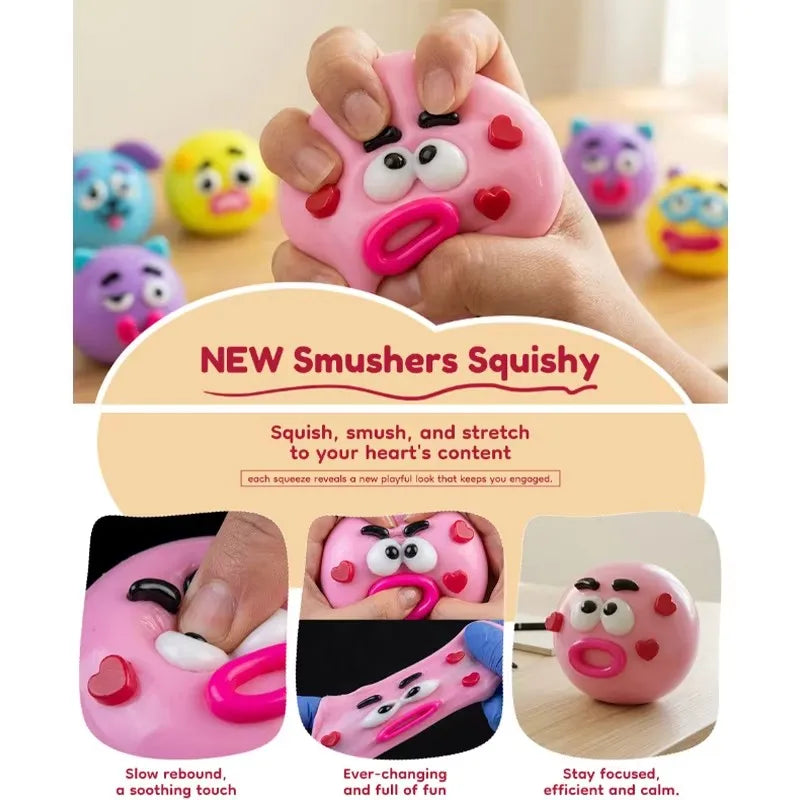 Smushers Squishy, Curiosities Dog Face Swap Squishy Toy, Soft Moldable Cute Slow Rise Squeeze Toy, Relaxing Sensory