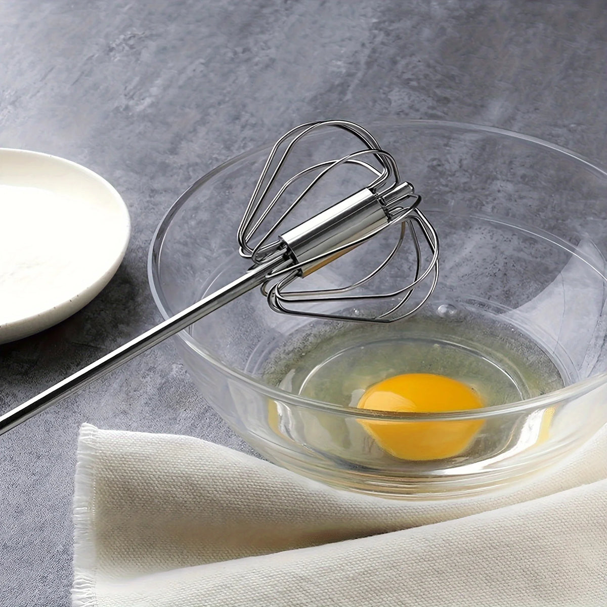 Stainless Steel Egg Beater Durable Semi-Automatic Mixer for Effortless Egg Whipping