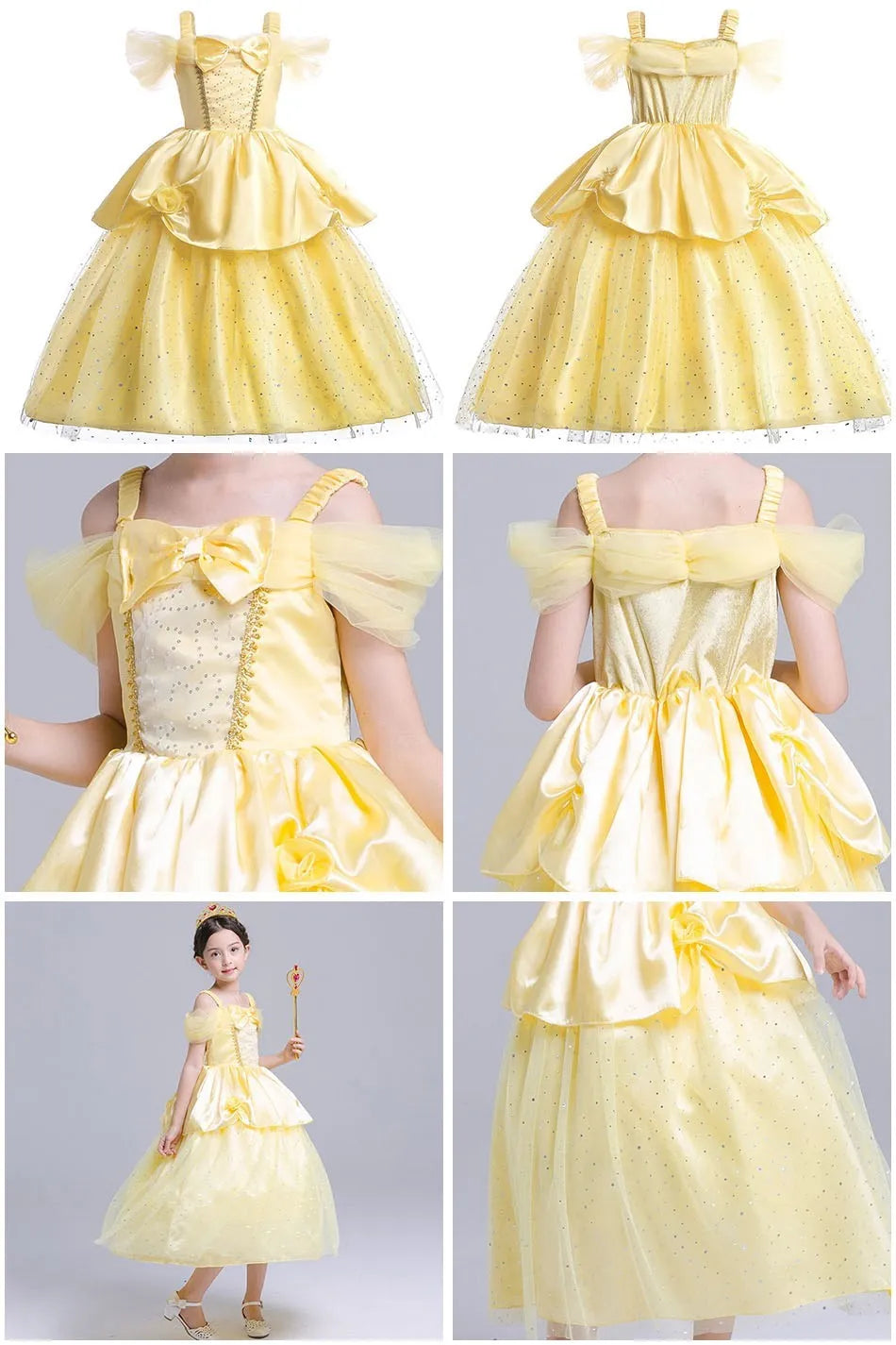 Kids Belle, Rapunzel, Cinderella, Anna, Elsa, Encanto Outfit