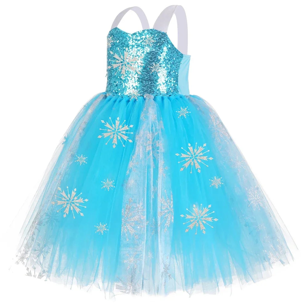 Elsa Costume for Girls Sky Blue Snow Queen Tutu Dress