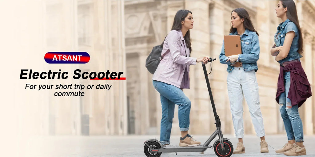 ATSANT i6 350W Electric Scooter 16Miles Long Range 19.3MPH Dual Brakes 8.5Inch Solid Tires Foldable Commuting EScooter for AdulT